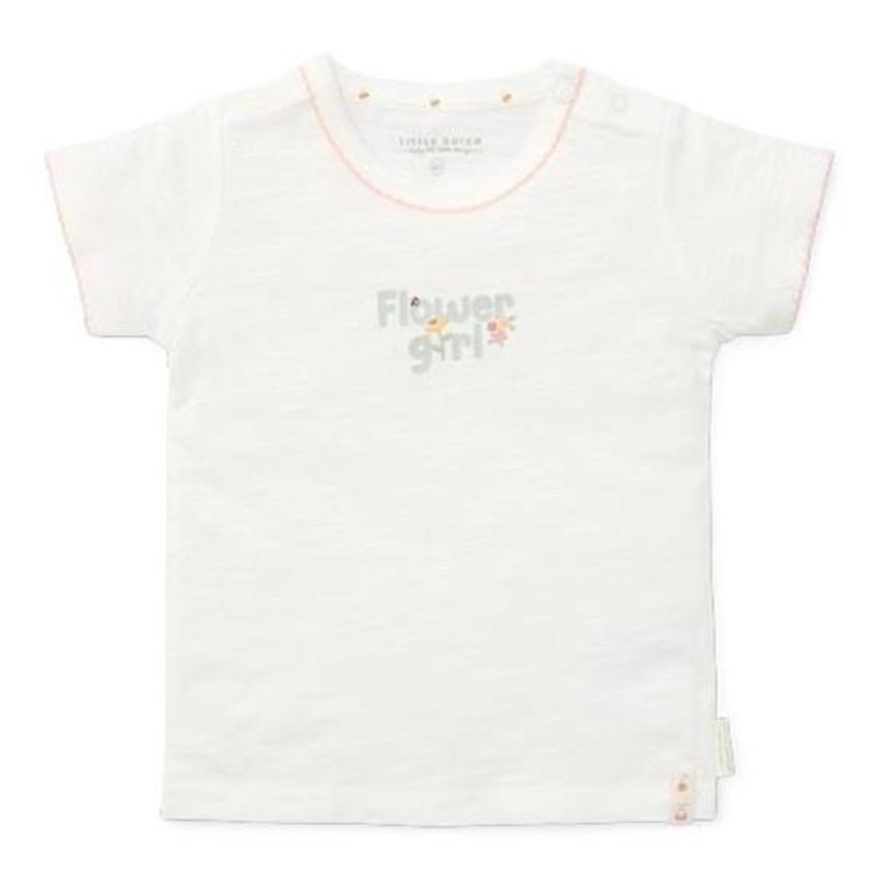 T-shirt short sleeves White Flower 74