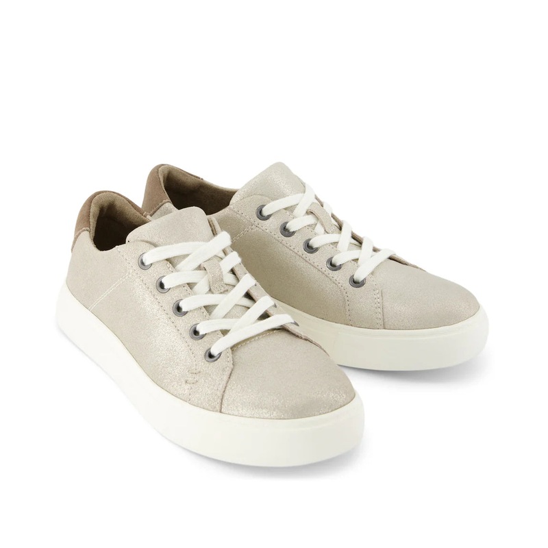 Women's Kameron Lace Up Sneakers Metallic Champagne Suede 36