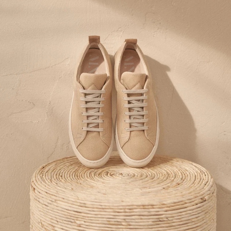 Men's Cotton Chevron Sneakers - Yucatan Natural 39