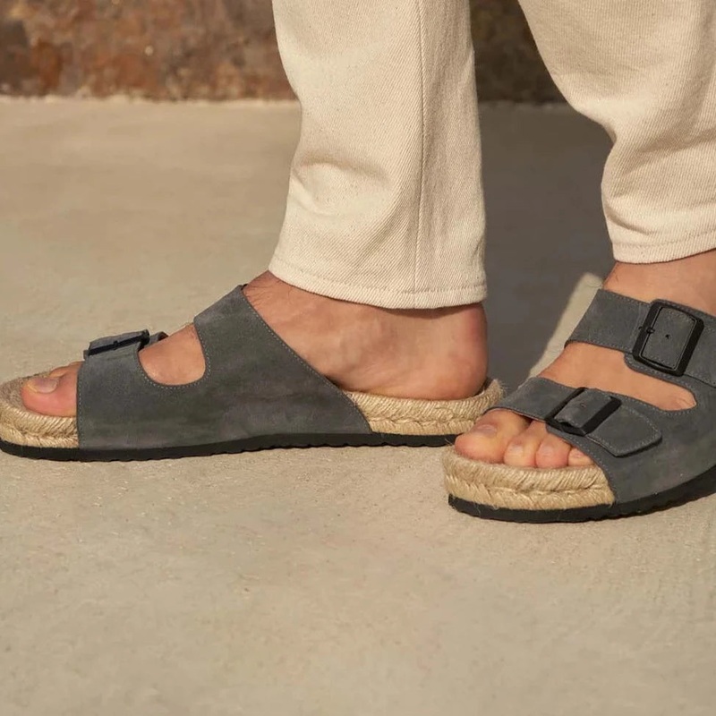 Men's Suede Nordic Sandals Hamptons - Carbon Grey 39