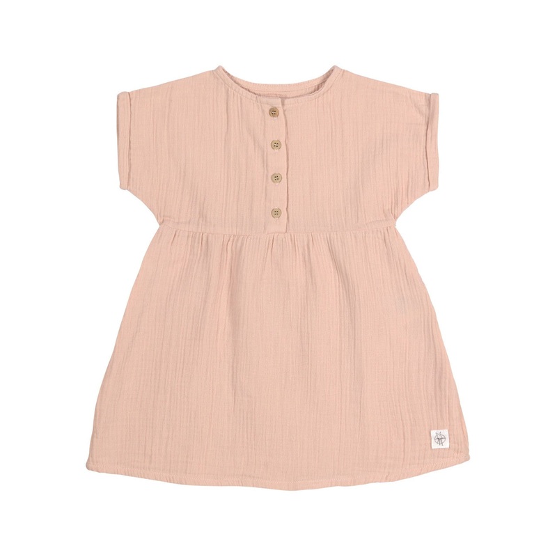 Muslin Dress GOTS - Powder Pink 74/80 7-12m