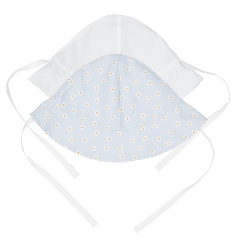 Reversible sun hat Daisies Blue / White Size 1