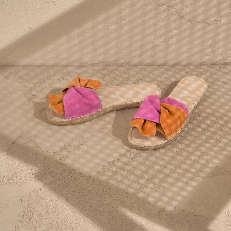 Women's Soft Suede Sandals with Knot - Venice Sunset Orange Bold 39