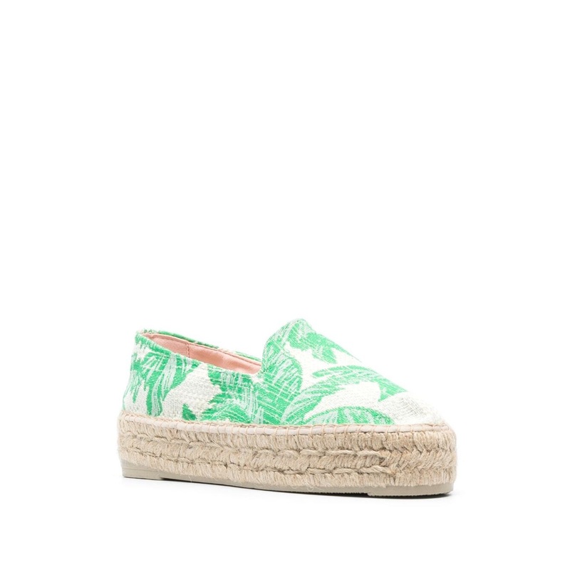 Women's Suede Double Sole Espadrilles Hamptons - Green Palms 36