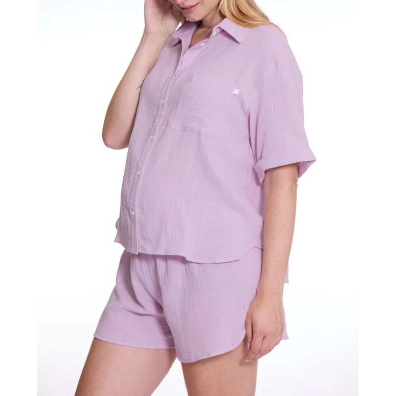 Maternity Pyjama Short Set Ice Cream - Lilac XS/S