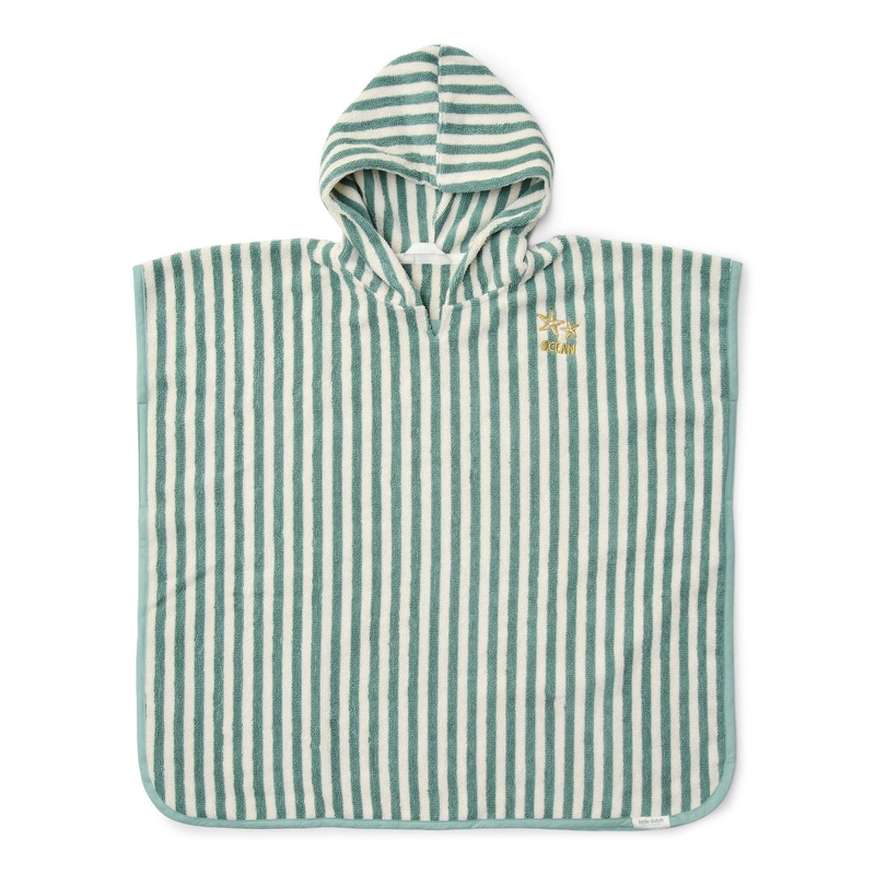 Beach Poncho - Seashells and Stripes