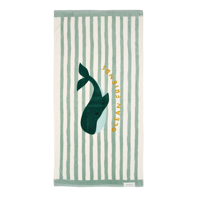 Beach Towel - Seashells and Stripes Surf Blue