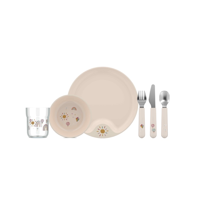 Children's Dinnerware 6-piece Set - Sunshine & Rainbow