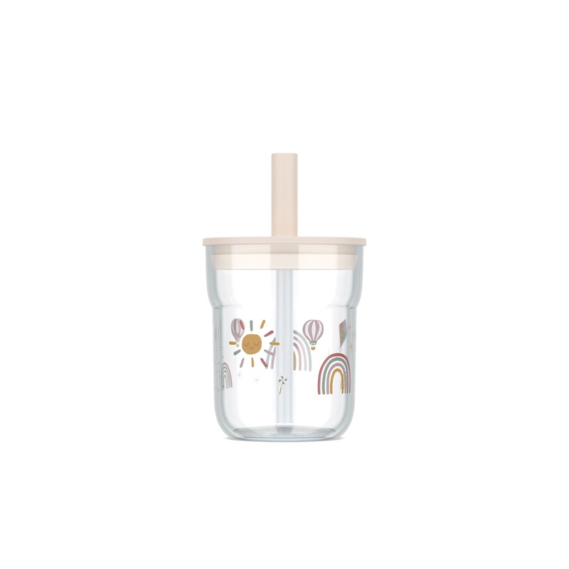 Children's Glass with Straw - Sunshine & Rainbow