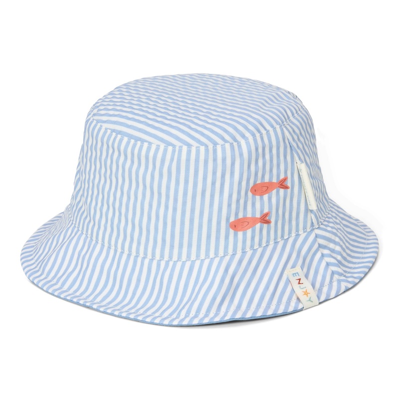 Reversible Bucket Hat - Stripes Ocean Blue Size 1