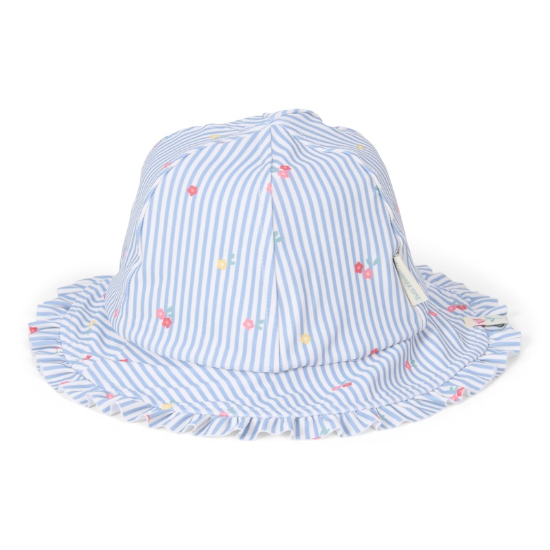 Reversible Sun Hat - Sunny Flowers Blue Size 1