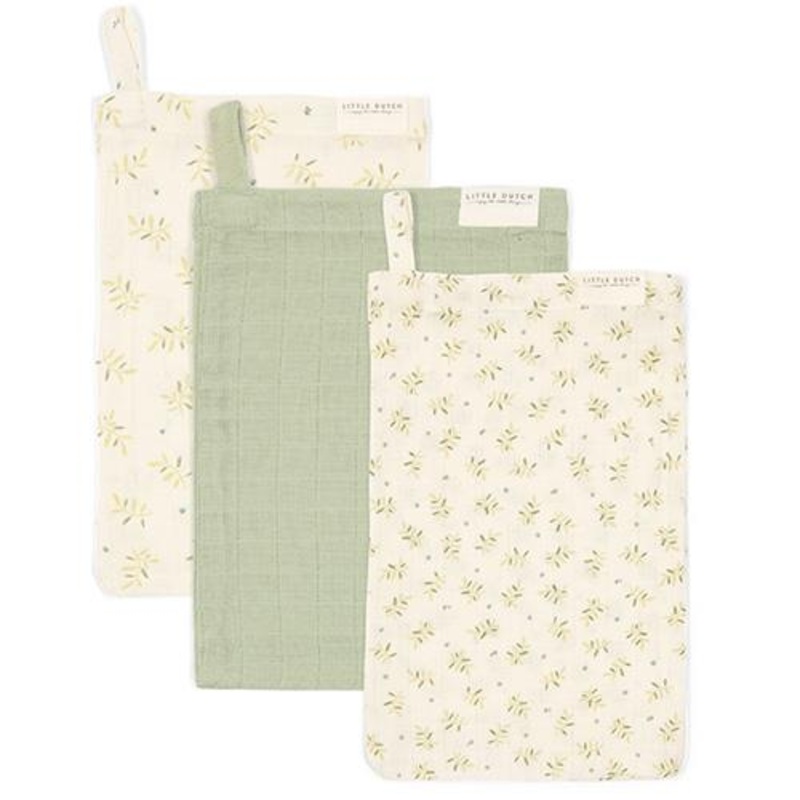 Washcloths Set Muslin - Blueberry Leaves