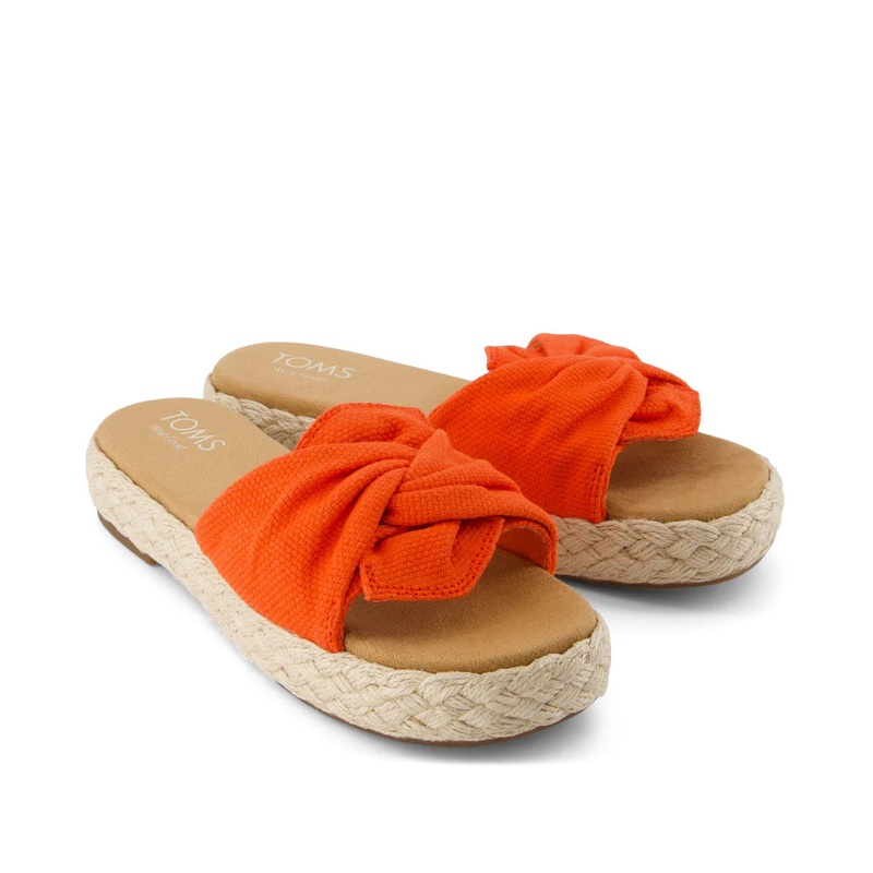 Women's Abby Slide Platform Knot Sandal - Flame Beachside Woven 35.5