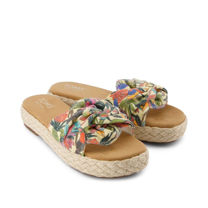 Women's Abby Slide Platform Knot Sandal - Multicolor Birds of Paradise 35.5