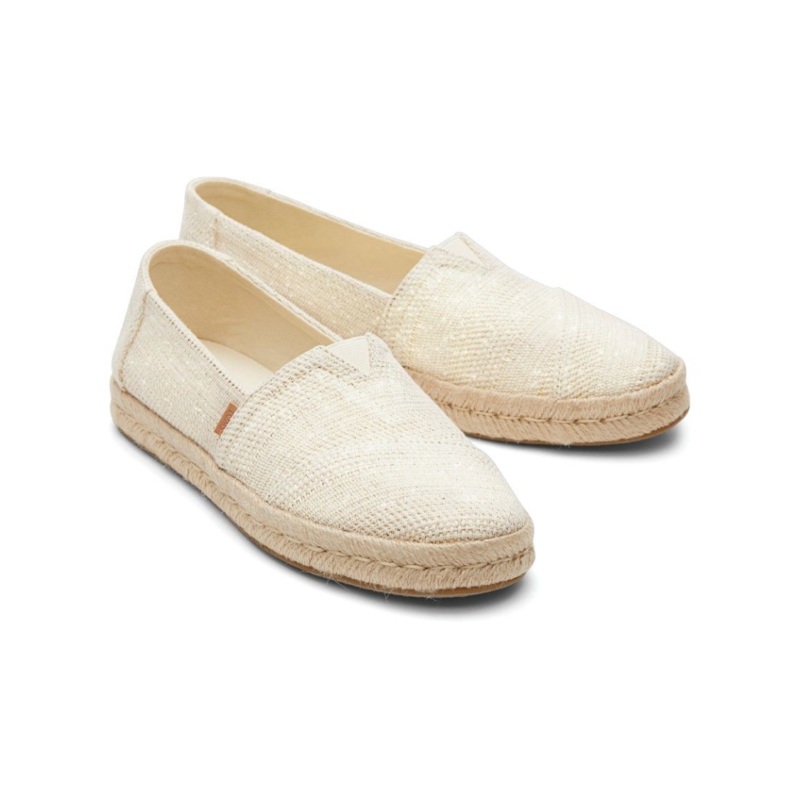 Women's Alpargata - Natural Undyed Metallic Linen 36