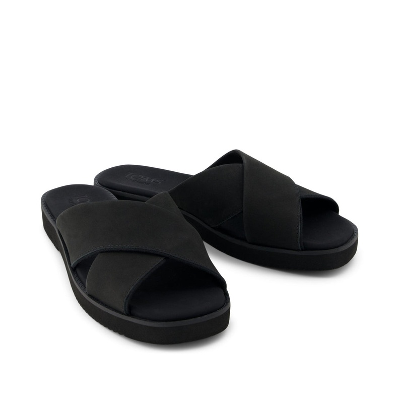 Women's Mae Crossover Sandal - Black Leather 35.5