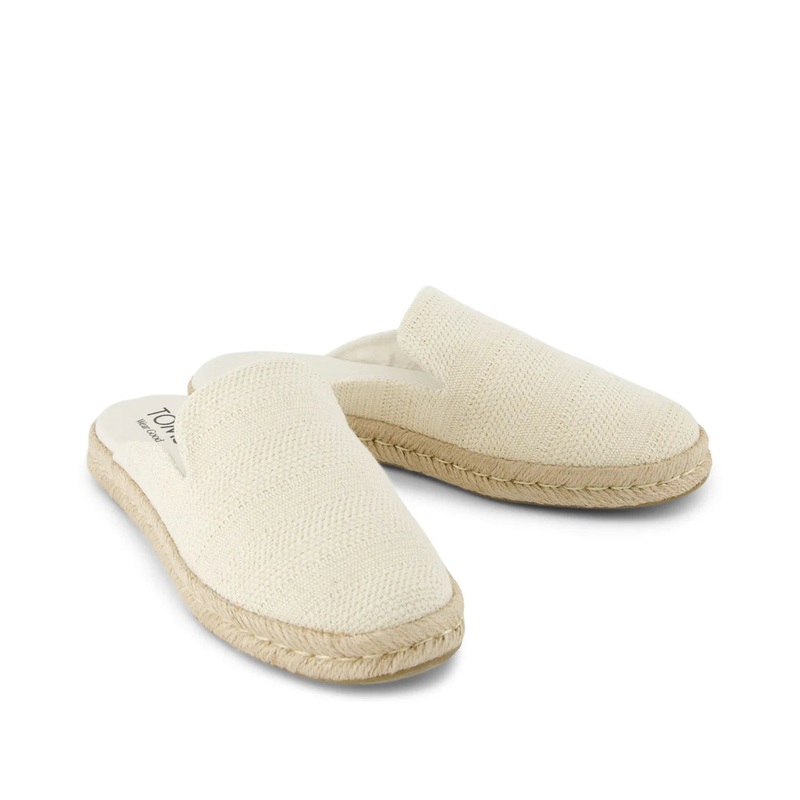 Women's Santiago Mule - Natural Undyed Metallic Linen Stripe 35.5