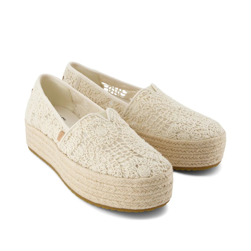 Women's Valencia Platform Espadrille - Natural Crochet Lace 35.5