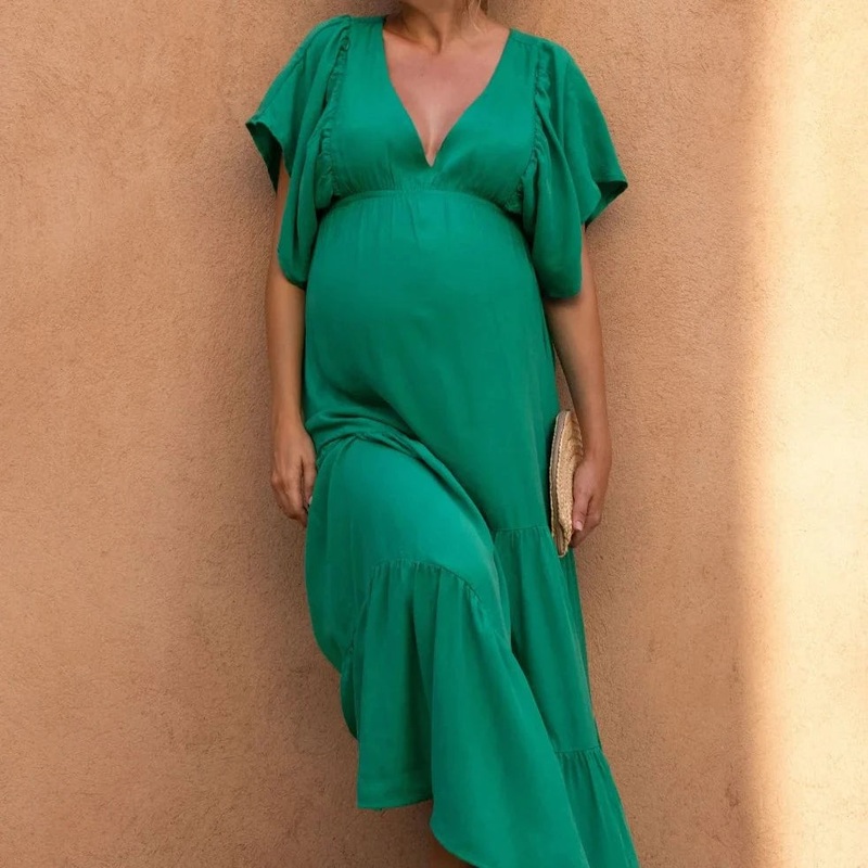 Long Maternity Dress Claudette Green S