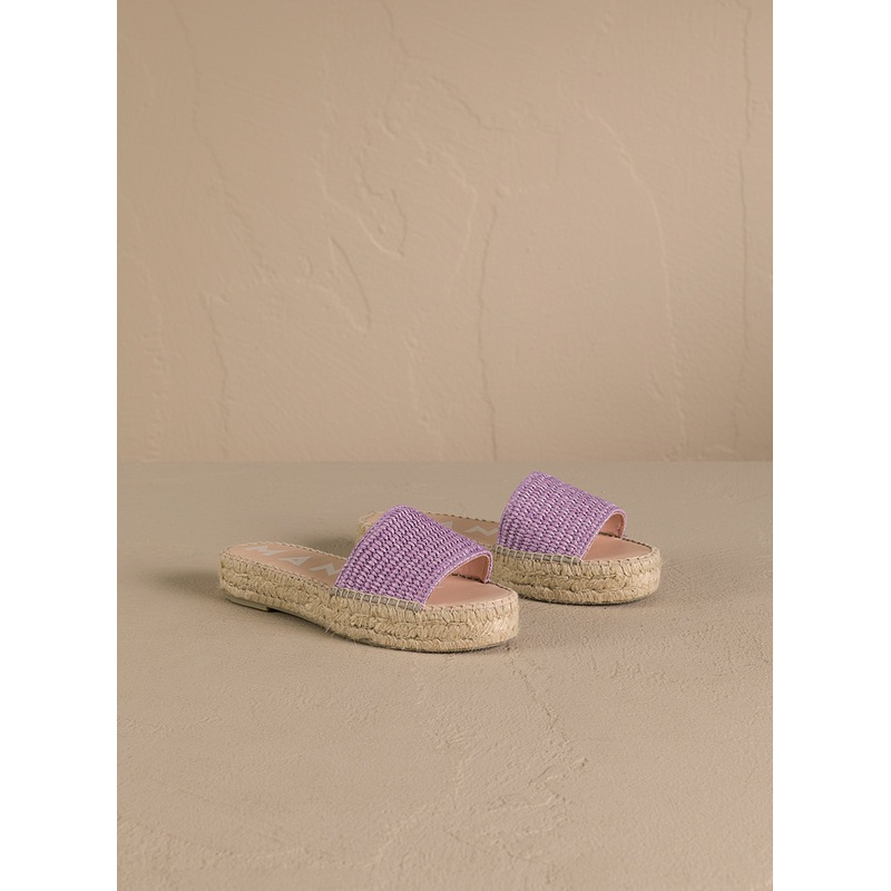 Women's Raffia Pattern Double Sole Slides Yucatan - Wisteria Lilac 36