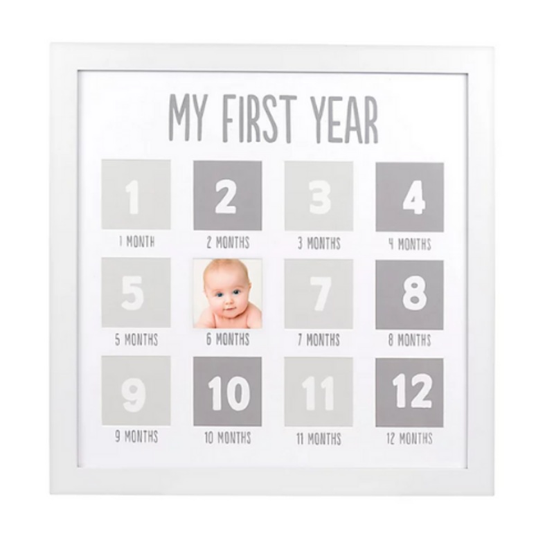 First Year Photo Frame - White