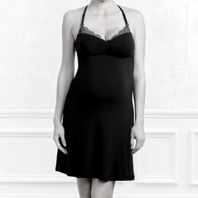 Maternity and nursing nightdress - Serenity - Black S
