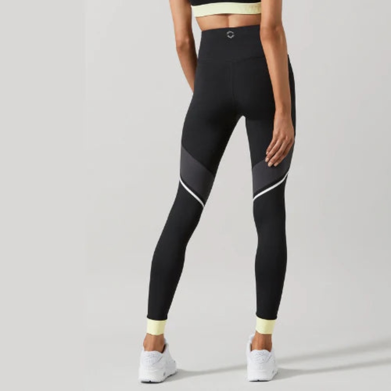 Ariel Leggings - Black, Slate & Lemon XS