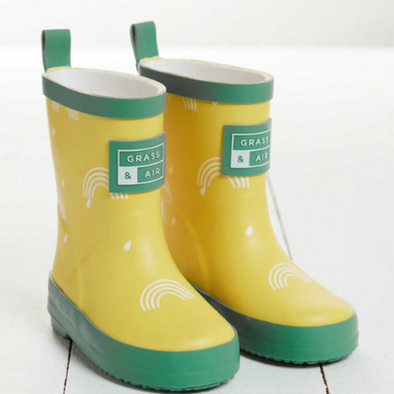 Little Kids Colour Revealing Rainbow Yellow Wellies UK12