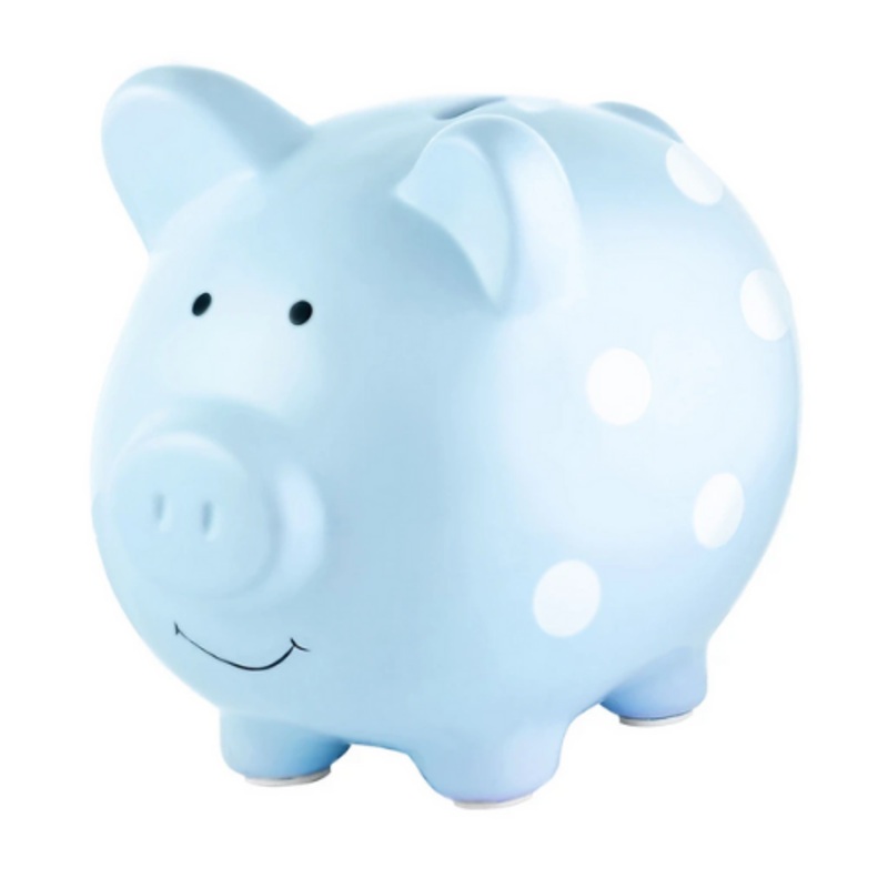 Piggy Bank Polka Dot - Blue