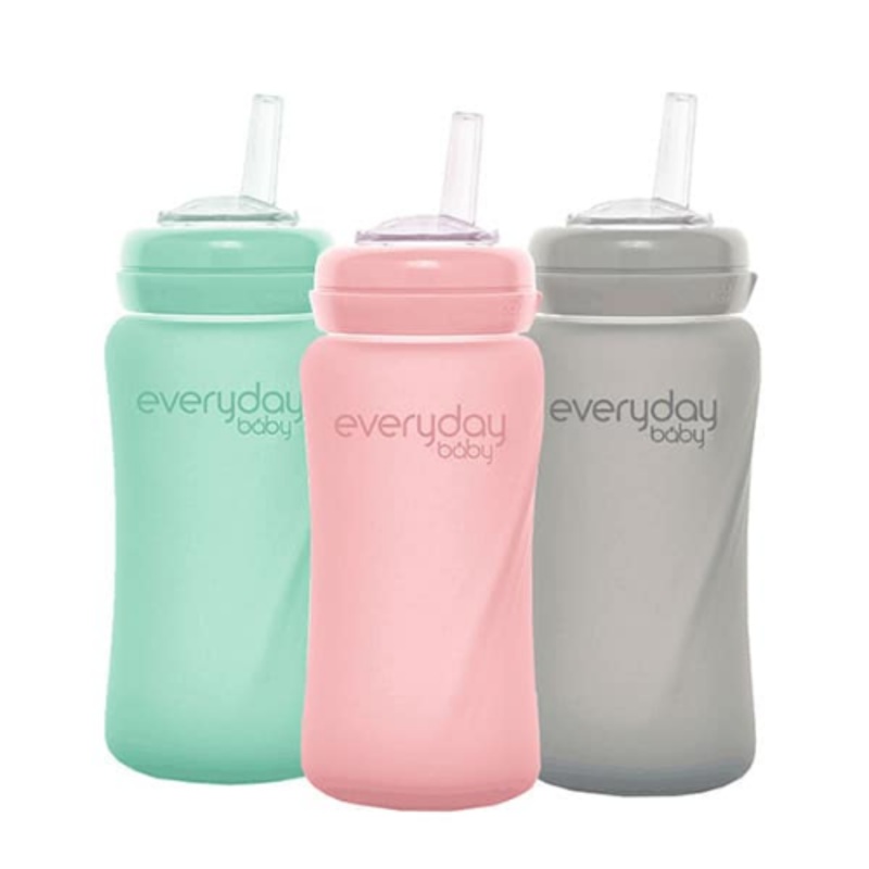 Glass Straw Bottle Healthy + 240ml Quiet grey