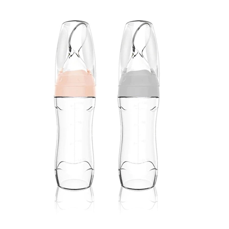Haakaa Silicone Baby Food Dispensing Spoon with Cap 1 pk Grey