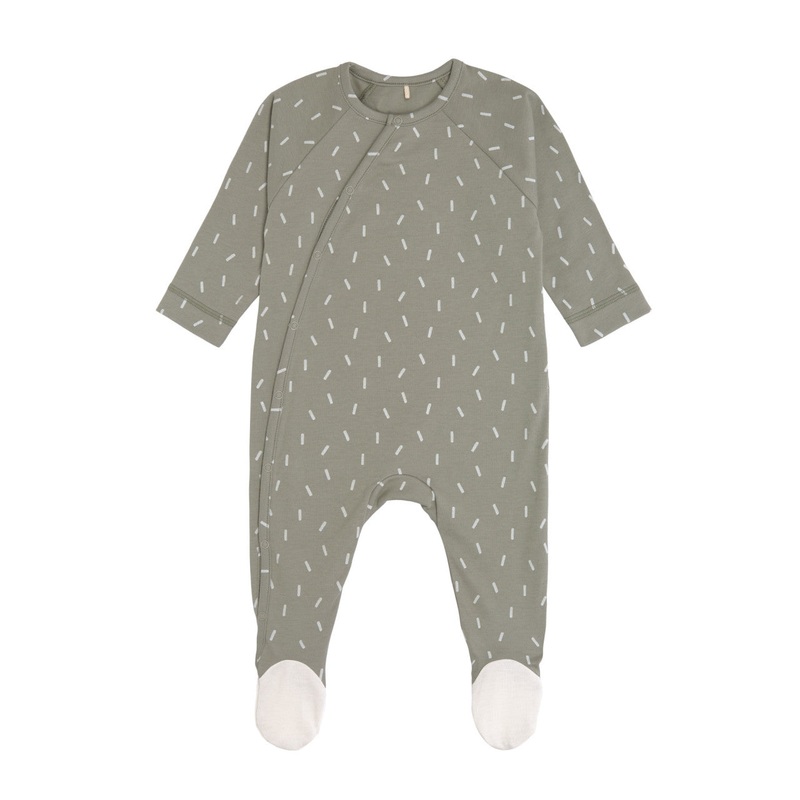 Pyjama with feet GOTS - Cozy Colors, Speckles olive 50/56 0-2m