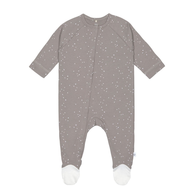 Pyjama with feet GOTS, Sprinkle taupe 50/56 0-2m