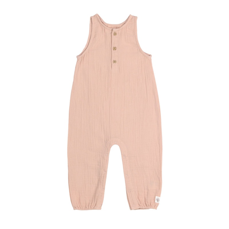 Muslin Jumpsuit GOTS - Powder Pink 62/68 3-6m