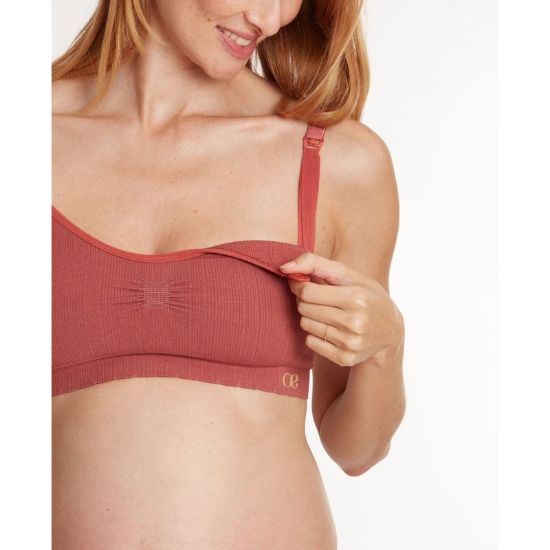 Zoe terracotta pregnancy and nursing bra S