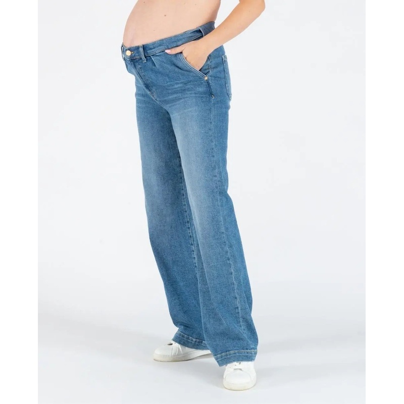 Kelly maternity jeans WIDE LEG mid blue S