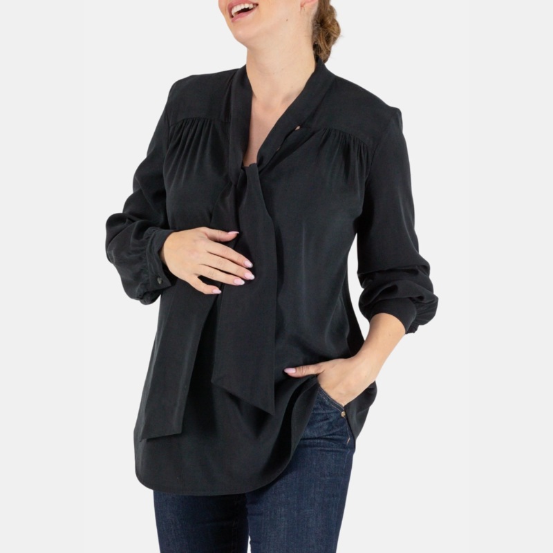 Margaux maternity and nursing Blouse - Black S