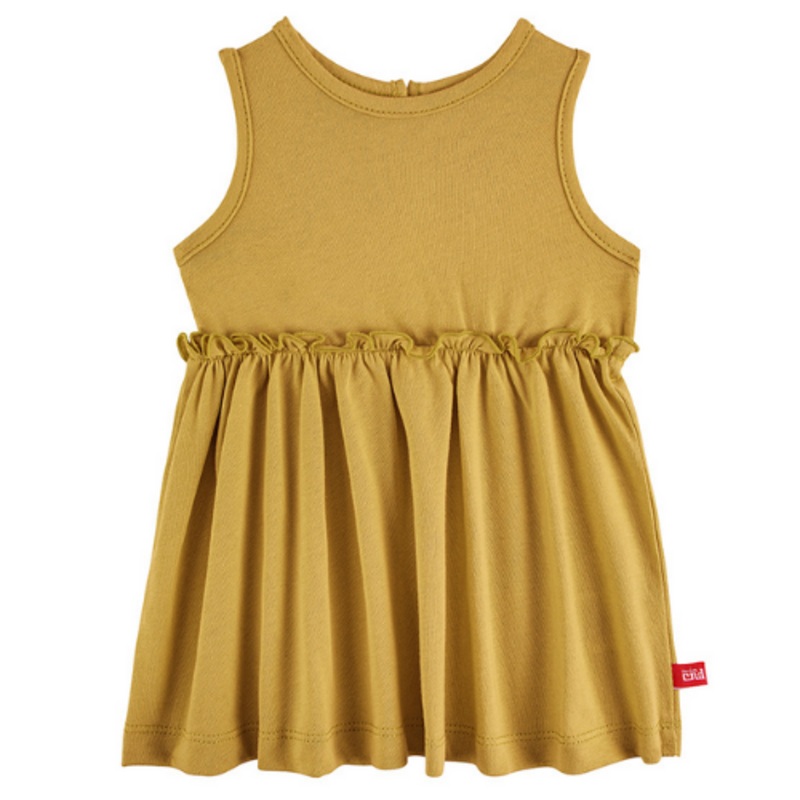 Dress with back opening - Mustard 4 years