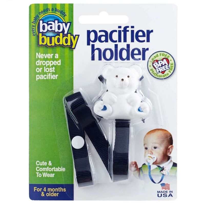 Baby Buddy Bear Pacifier Holder Navy