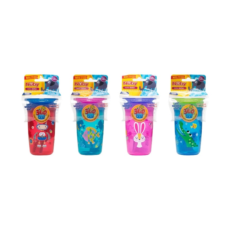 Nuby Sippy Cup 360 Wonder 10oz Printed Red/Blue