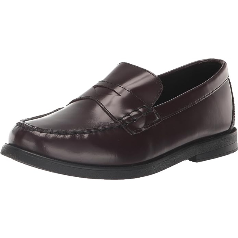 Florsheim Croquet Penny Loafer Boy Shoes - Burgundy 1 Oak Brown