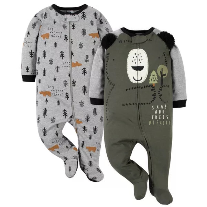 Gerber 2-Pack Baby Boys Bear Sleep 'n Plays Newborn