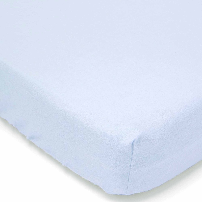 Rose Textiles Solid Flannel Crib Sheet - Blue