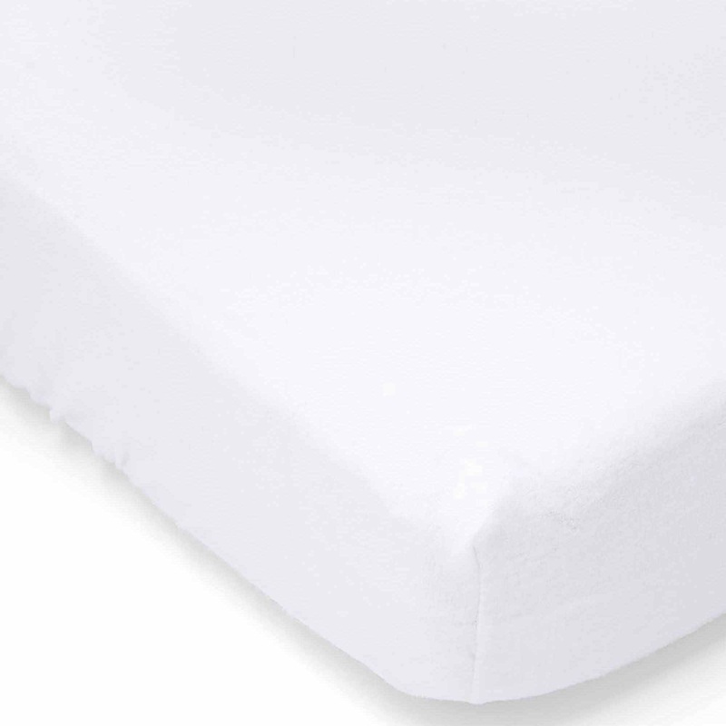 Rose Textiles Solid Flannel Crib Sheet - White