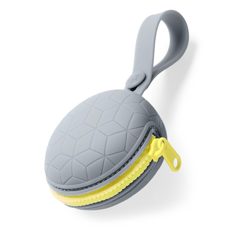 Skip Hop Grab and Go Silicone Pacifier Holder Grey
