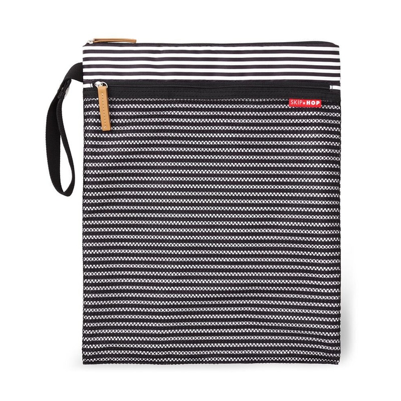 Skip Hop Grab & Go Wet/Dry Bag-Black White Stripe