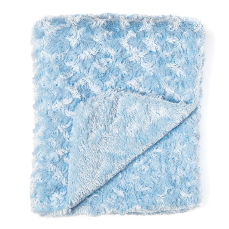 Tendertyme Curly Plush Blanket - Blue Snow White