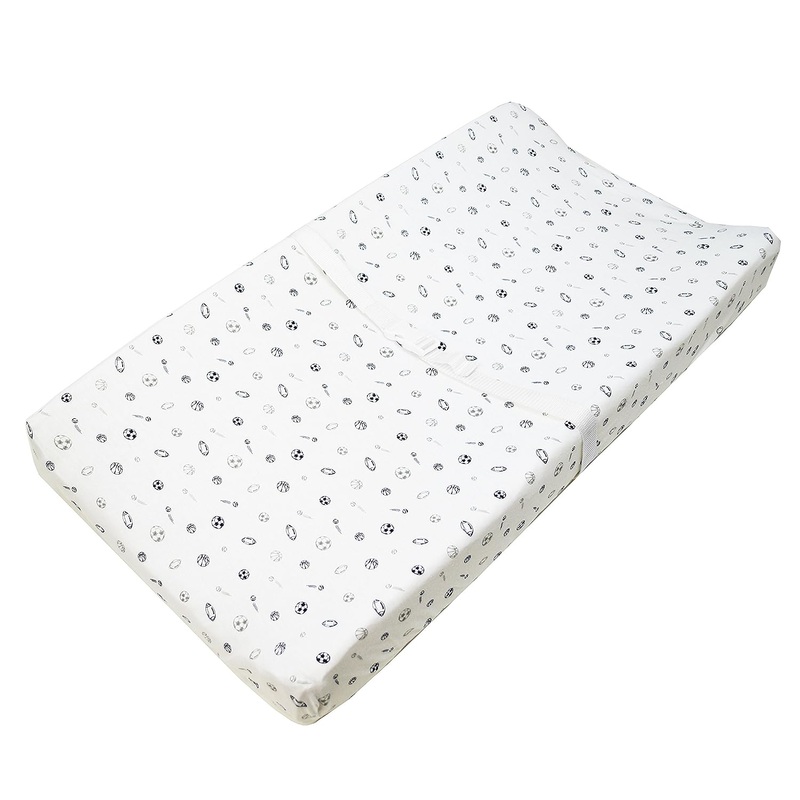 American Baby Printed Jersey Changing Pad Cover - Gray & Navy Sports