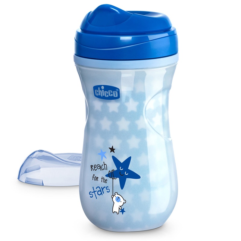 Chicco Glow in The Dark Insulated Rim Spout Training Cup, 9oz Blue