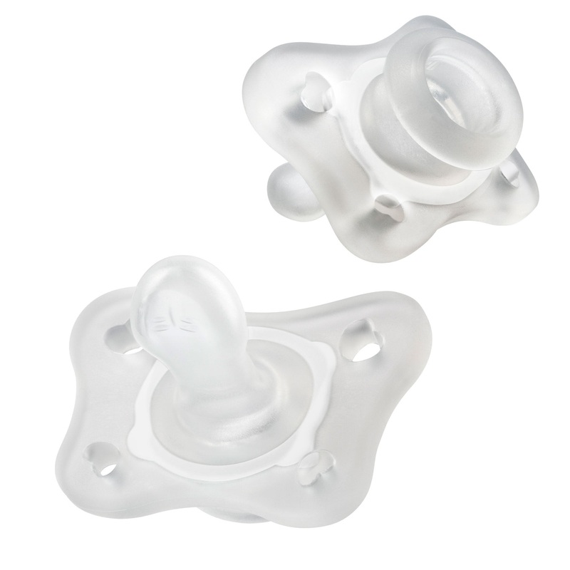 Chicco PhysioForma Silicone Mini Orthodontic Pacifier 0-2 Months, 2 Pack Clear